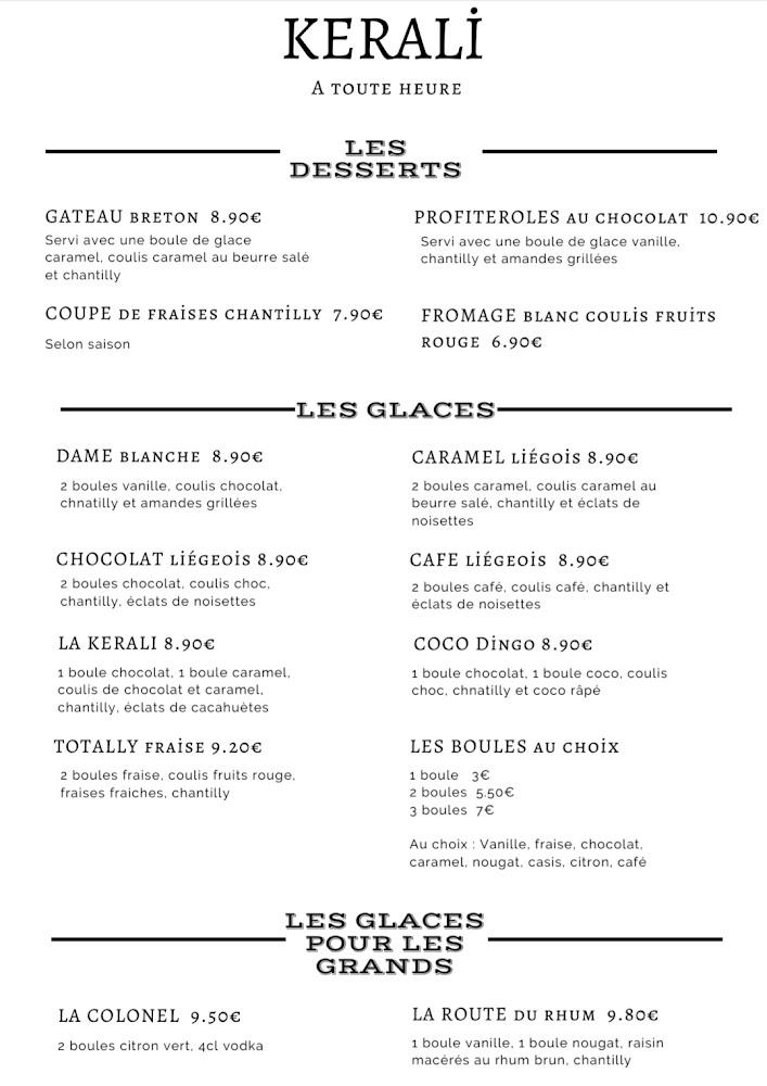KERALI-Restaurant Île-Aux-Moines - Menu Image 1