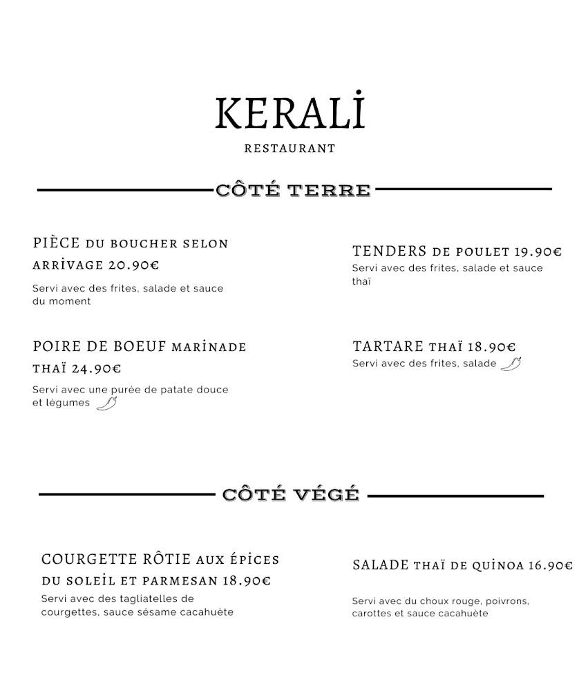 KERALI-Restaurant Île-Aux-Moines - Menu Image 3